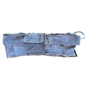 Fashion nova denim tube top with belt